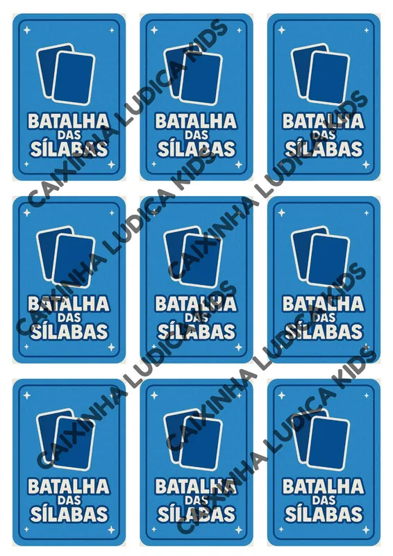 Verso padrão das cartas do jogo Batalha das Sílabas